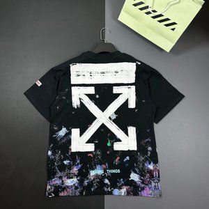 OFF WHIT Fireworks Starry Sky Speckled Arrow Print Classic Short Sleeve T-shirt